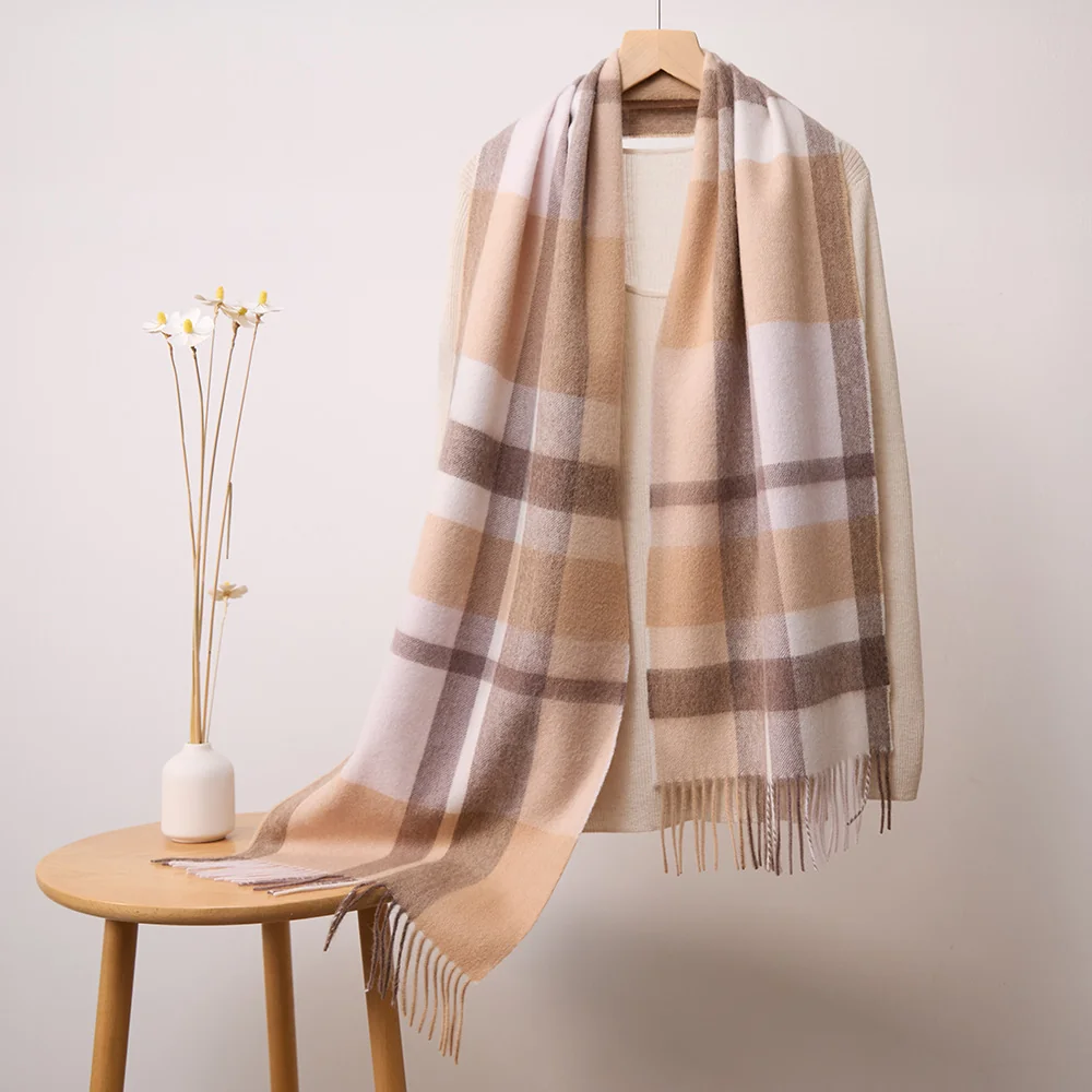 UGG Scarves Camel & Ivory Plaid