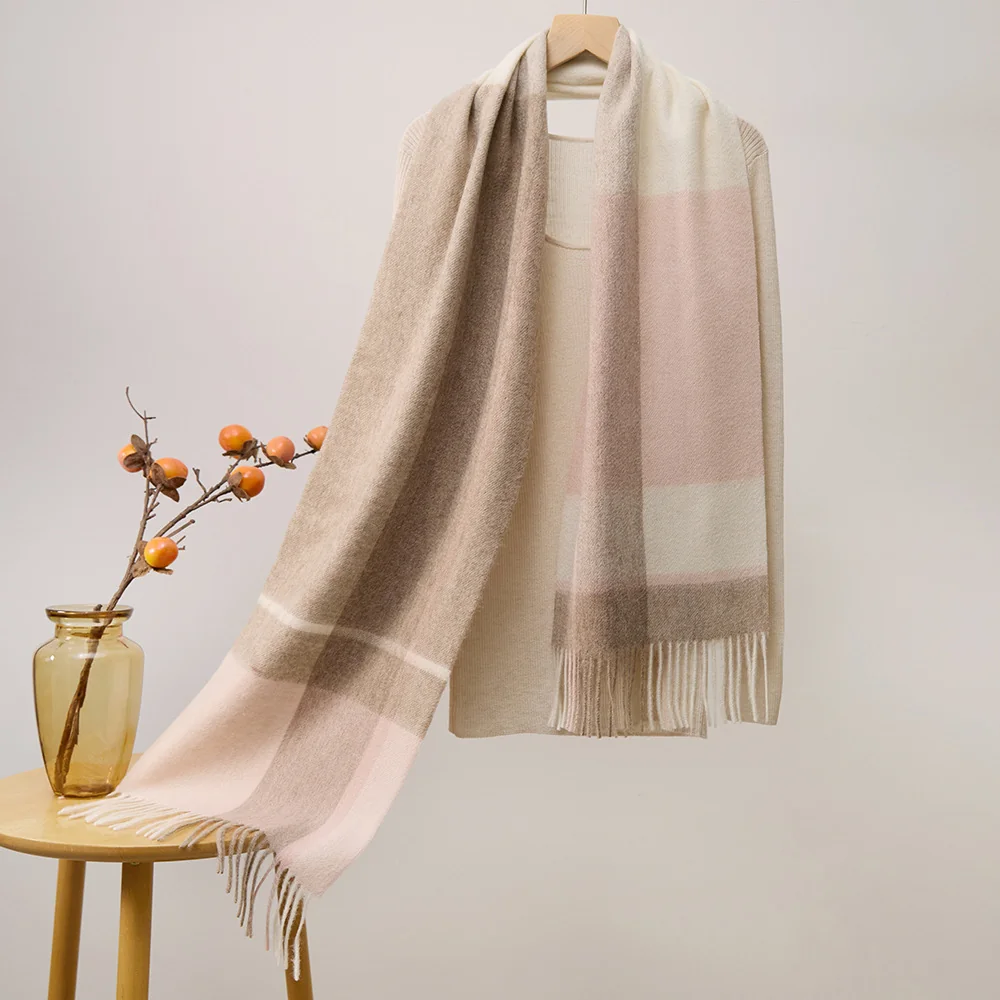 UGG Scarves Ivory & Blush Plaid