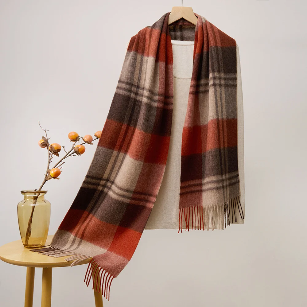 UGG Scarves Rust & Burgundy Tartan