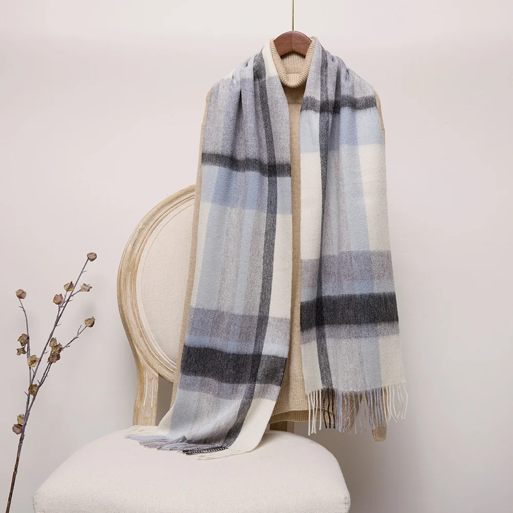 UGG Scarves Grey & Navy Plaid