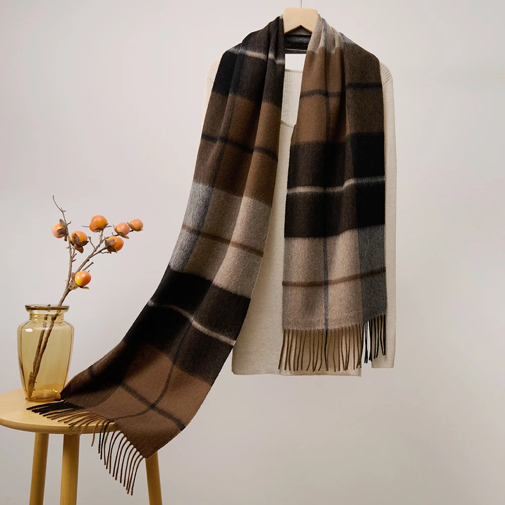 UGG Scarves Black & Camel Windowpane