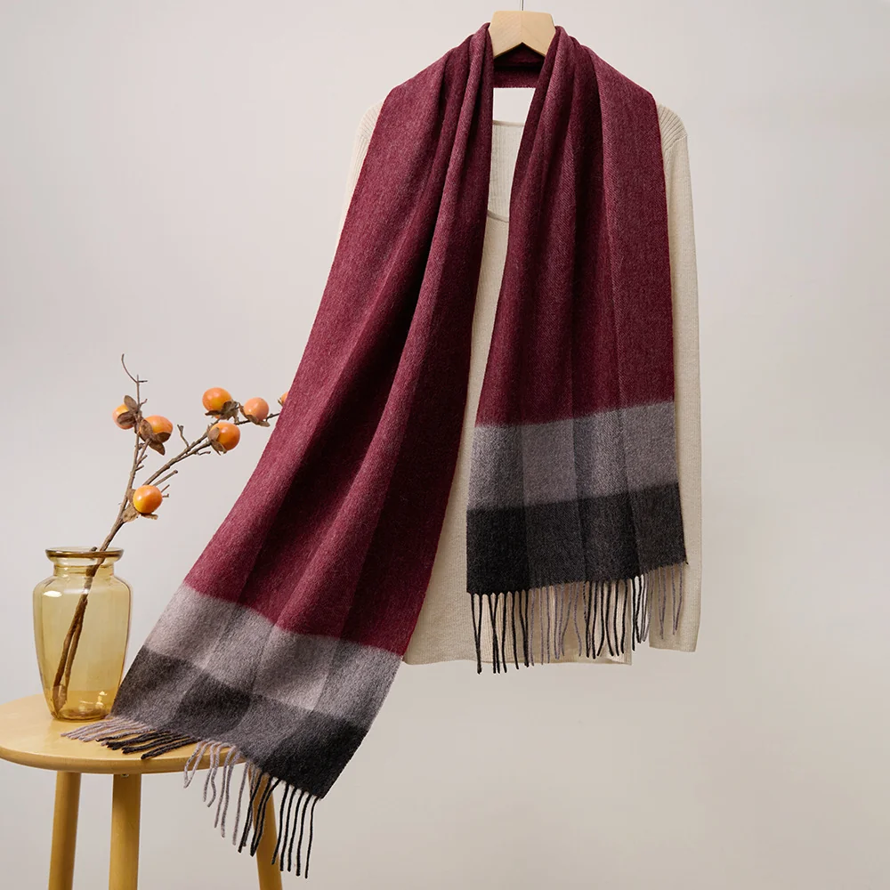 UGG Scarves Burgundy & Charcoal Plaid