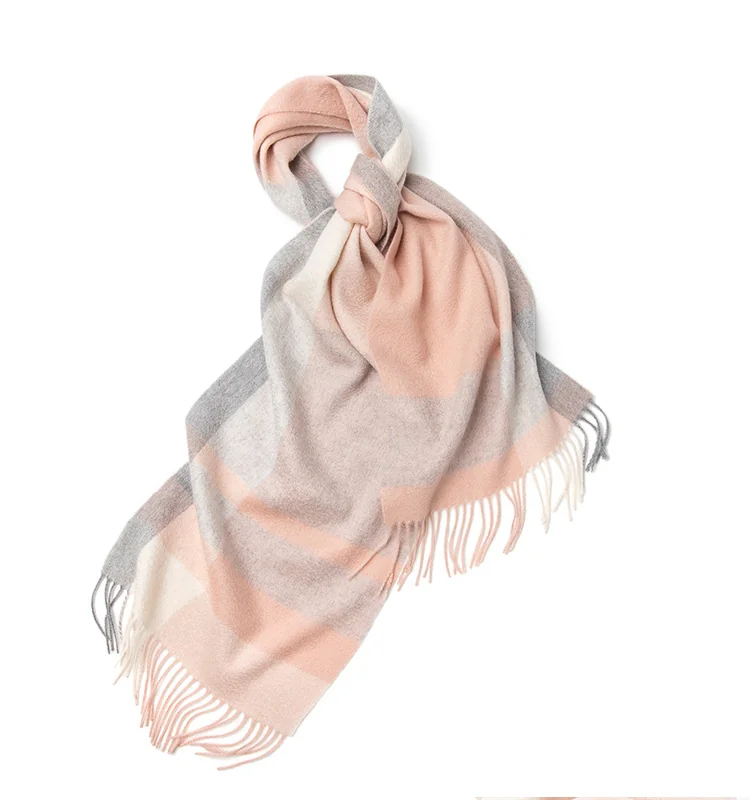 UGG Scarves Blush & Grey Oversized Check