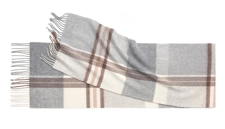 UGG Scarves Ivory & Taupe Windowpane