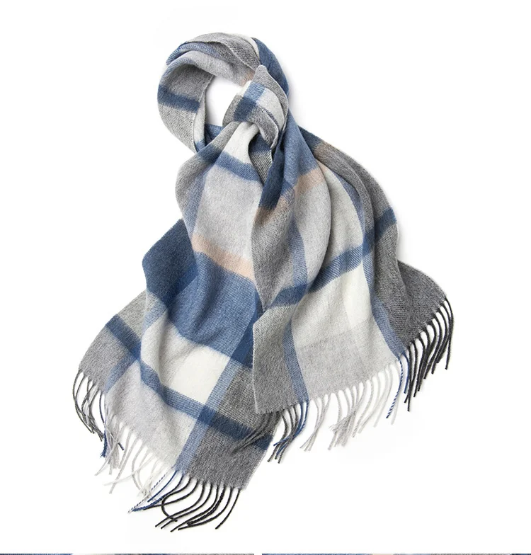 UGG Scarves Navy & Grey Plaid