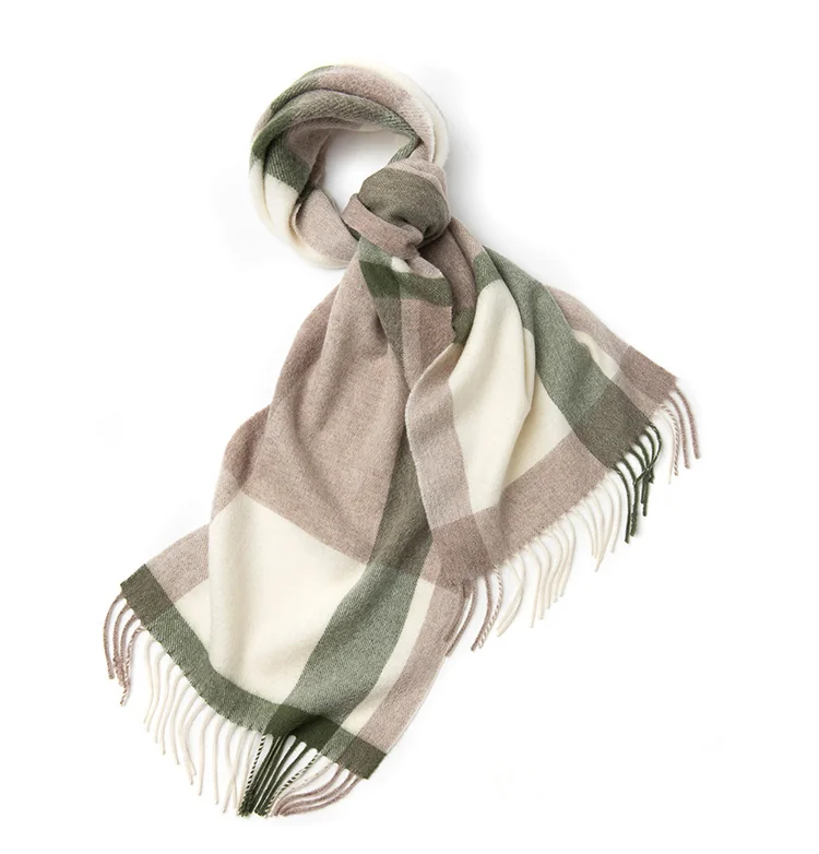 UGG Scarves Cream & Olive Windowpane