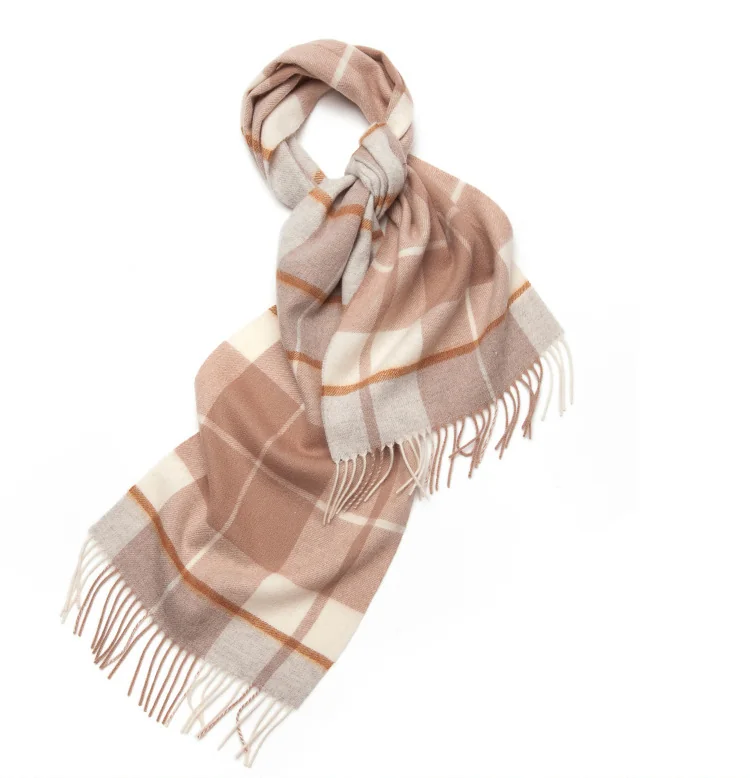 UGG Scarves Beige & Rust Windowpane
